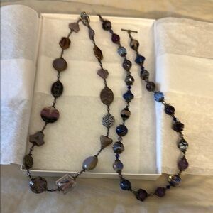 Perfect holiday gifts. Elegant Purple and Brown Beaded Necklace Set